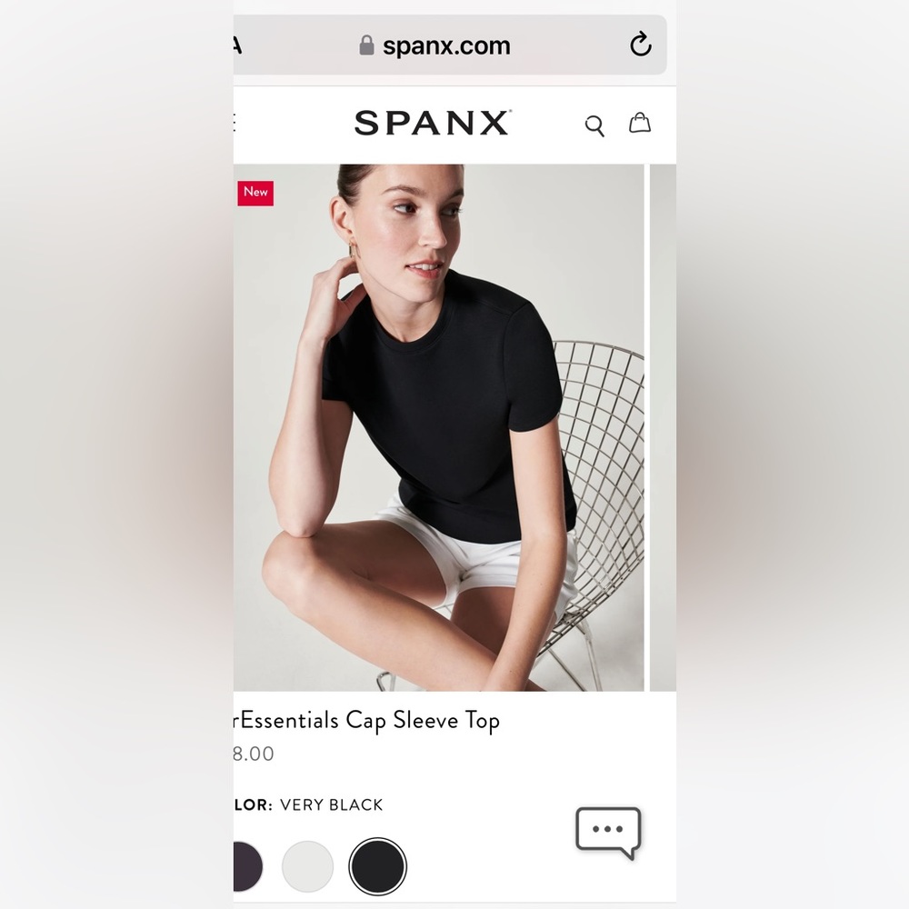 Spanx top in black. Size M. Never been used. Super soft. 🌸